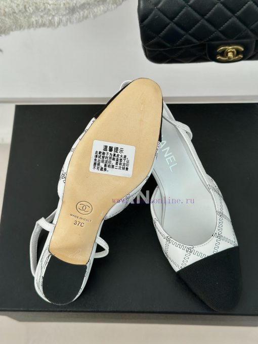 Chanel | Chanel Classic Sling BackColor blocked diamond grid thick heel empty sandalsAlthougknhodvlj - Image 10