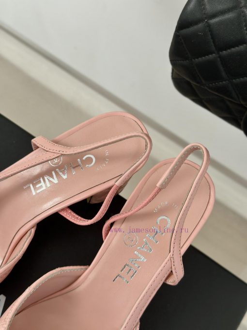 Chanel | Chanel Classic Sling BackColor blocked diamond grid thick heel empty sandalsAlthougyr8v05wo - Image 9