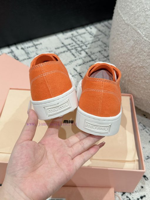 Miu Miu | Miu Miu 24/Autumn/Winter New Canvas British Style Strap Thick Bottom Casual Shoes6yo7wf8o - Image 8