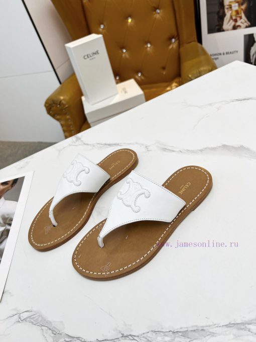 CELINE's 2024 Spring/Summer New Product: Toe Clamping Shoes. The upper is made of calf leathrrjunj5h - Image 3
