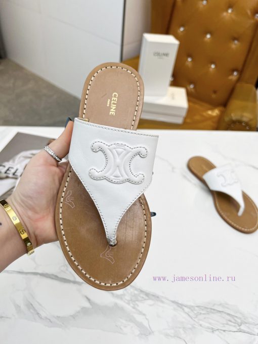 CELINE's 2024 Spring/Summer New Product: Toe Clamping Shoes. The upper is made of calf leathrrjunj5h - Image 5