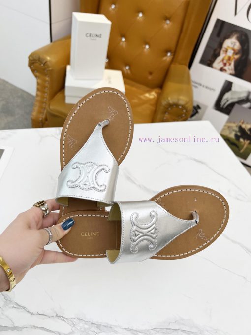 CELINE's 2024 Spring/Summer New Product: Toe Clamping Shoes. The upper is made of calf leathdn3pta78 - Image 5