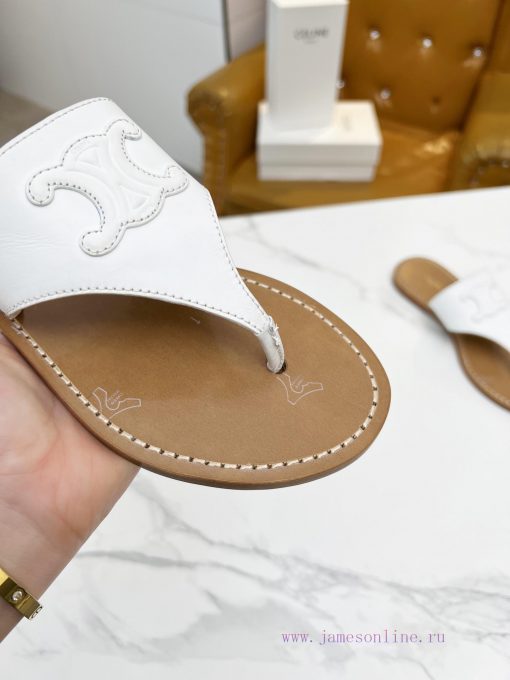 CELINE's 2024 Spring/Summer New Product: Toe Clamping Shoes. The upper is made of calf leathrrjunj5h - Image 8