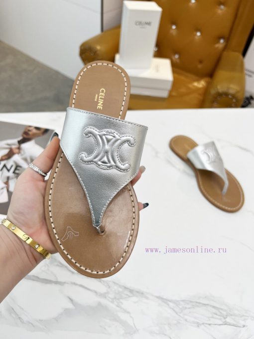 CELINE's 2024 Spring/Summer New Product: Toe Clamping Shoes. The upper is made of calf leathdn3pta78 - Image 7