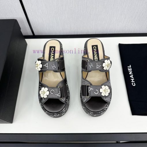 Chanel Chanel 24p Spring/Summer New ProductsSlope heel, thick bottom water platform, full of4crdpomh - Image 3