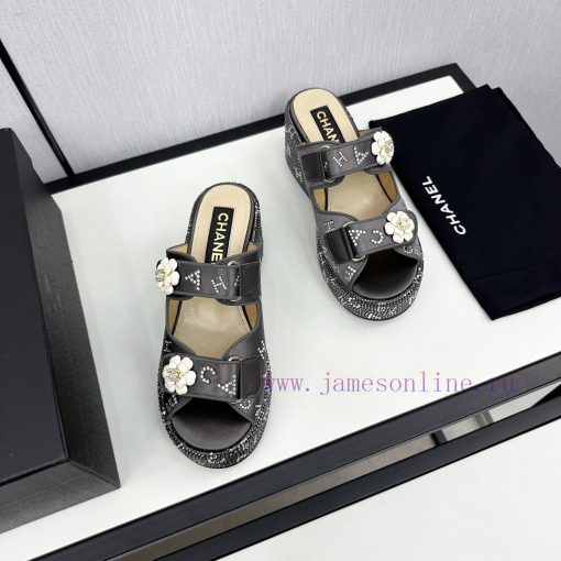 Chanel Chanel 24p Spring/Summer New ProductsSlope heel, thick bottom water platform, full of4crdpomh - Image 4