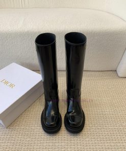 Dior 24ss new autumn and winter retro British style Block new knight boots round toe thick sdzxib5ym