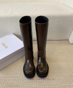 Dior 24ss new autumn and winter retro British style Block new knight boots round toe thick sj9ios6qv