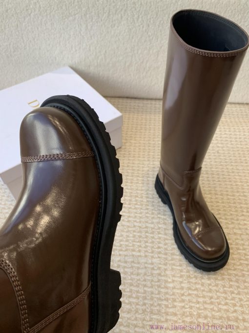 Dior 24ss new autumn and winter retro British style Block new knight boots round toe thick sj9ios6qv - Image 3
