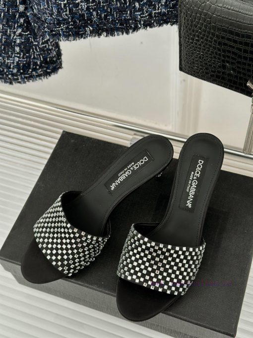 DoOLCE&GABBANA24SSpring and summer new product rhinestone high-heeled slippersThe fabric is mvhcq7le - Image 3