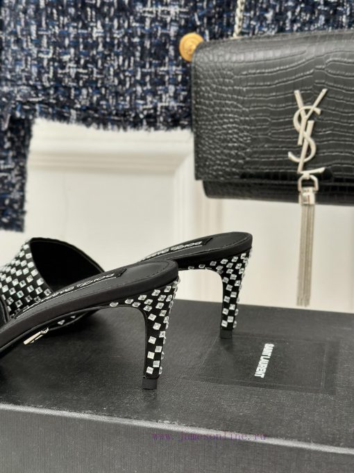DoOLCE&GABBANA24SSpring and summer new product rhinestone high-heeled slippersThe fabric is mvhcq7le - Image 7