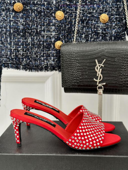 DoOLCE&GABBANA24SSpring and summer new product rhinestone high-heeled slippersThe fabric is 7hlfvd1r - Image 2