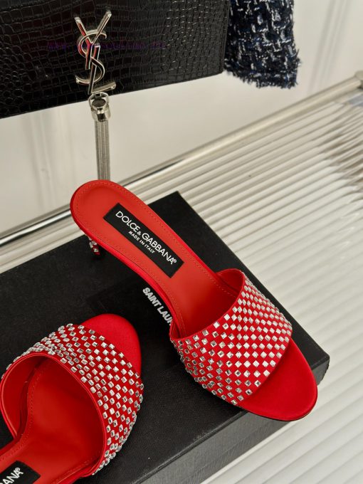 DoOLCE&GABBANA24SSpring and summer new product rhinestone high-heeled slippersThe fabric is 7hlfvd1r - Image 6