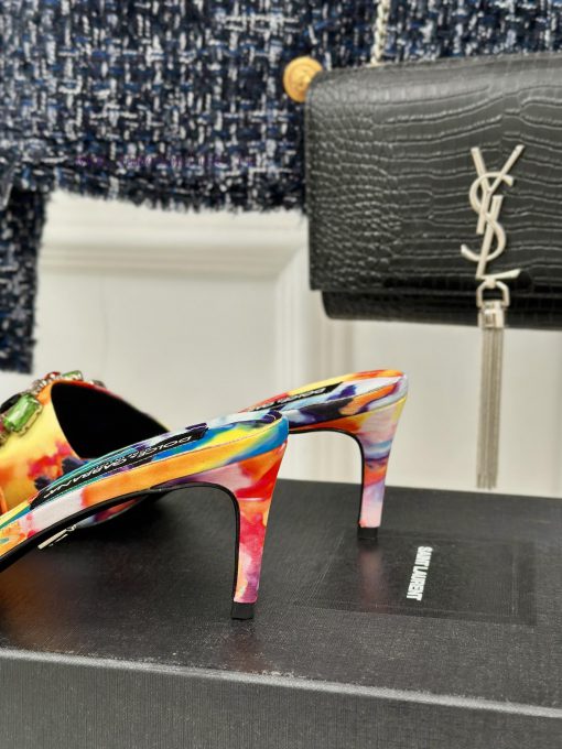 DoOLCE&GABBANA24SSpring and summer new product rhinestone high-heeled slippersThe fabric is 9kidl8ht - Image 7