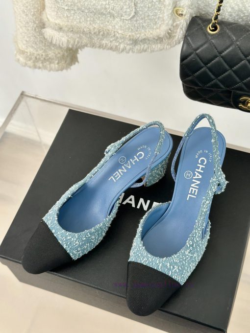 Chanel | Chanel Classic Sling BackColor blocked thick heel empty sandalsAlthough it is one oyj8lhqc8 - Image 3