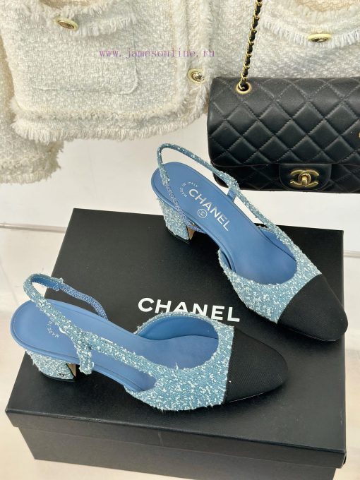 Chanel | Chanel Classic Sling BackColor blocked thick heel empty sandalsAlthough it is one oyj8lhqc8 - Image 4