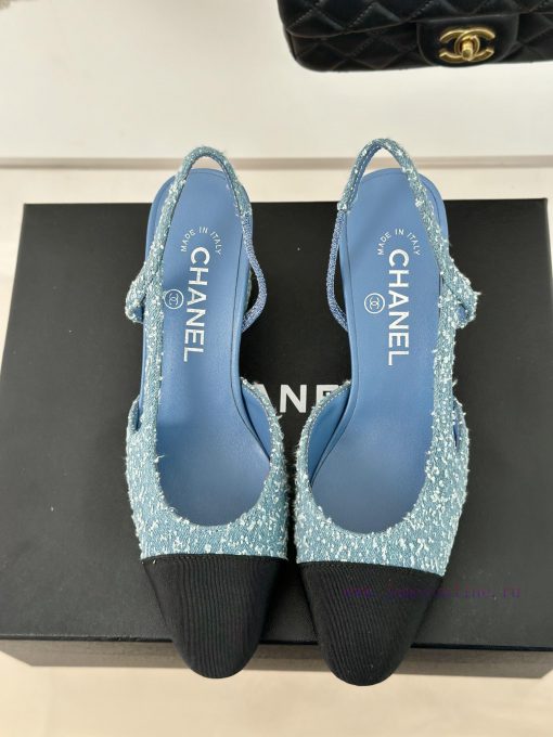 Chanel | Chanel Classic Sling BackColor blocked thick heel empty sandalsAlthough it is one oyj8lhqc8 - Image 5