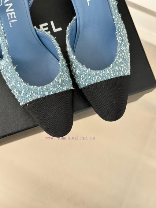 Chanel | Chanel Classic Sling BackColor blocked thick heel empty sandalsAlthough it is one oyj8lhqc8 - Image 8