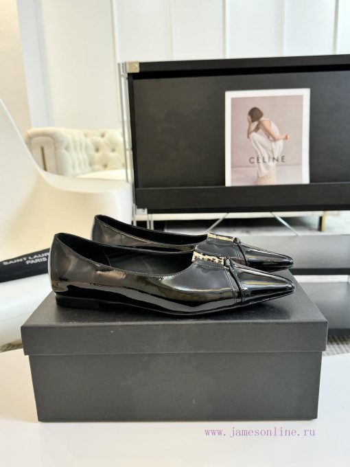 SAINT LAURENT YSL pointed flat sole single shoeWho loves these retro animal patterned flat s76l04vdx - Image 5
