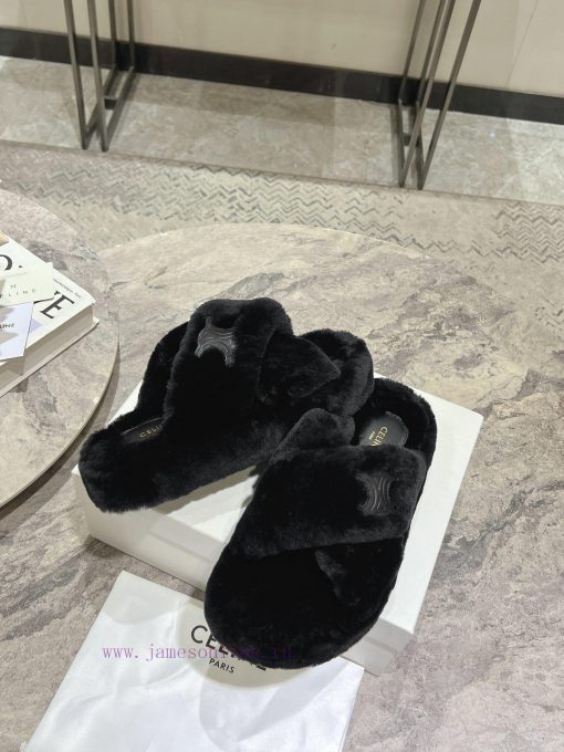 CELINE/Celine 𝟐𝟎 24/𝐒𝐒𝐧𝐞𝐰 Spring/Summer New Wool SlippersThis season's Celine made me love ih5hdm5pz - Image 6