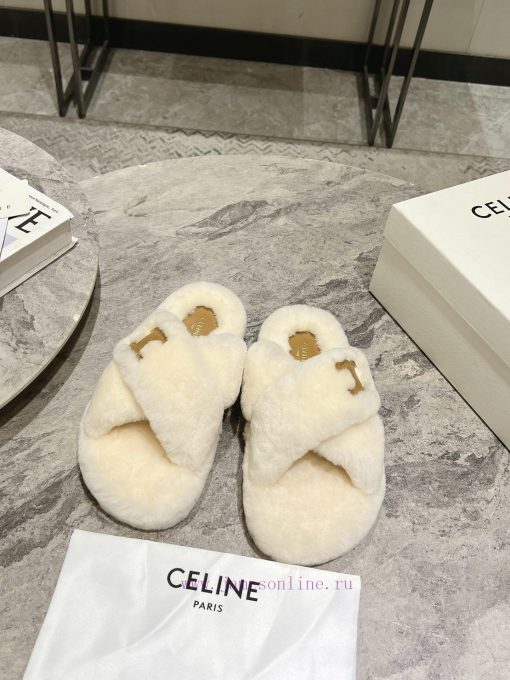 CELINE/Celine 𝟐𝟎 24/𝐒𝐒𝐧𝐞𝐰 Spring/Summer New Wool SlippersThis season's Celine made me love ieef1r3yu - Image 2