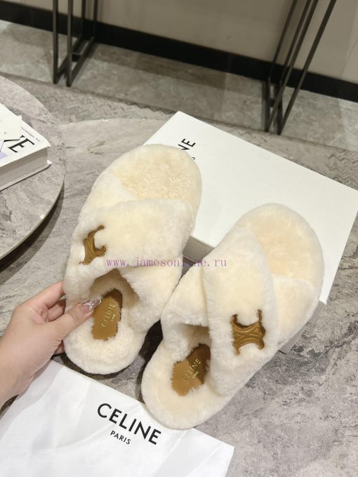 CELINE/Celine 𝟐𝟎 24/𝐒𝐒𝐧𝐞𝐰 Spring/Summer New Wool SlippersThis season's Celine made me love ieef1r3yu - Image 4