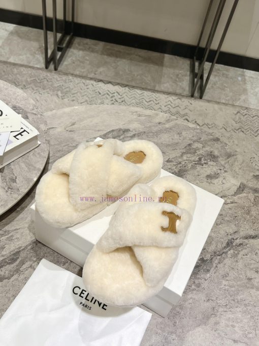 CELINE/Celine 𝟐𝟎 24/𝐒𝐒𝐧𝐞𝐰 Spring/Summer New Wool SlippersThis season's Celine made me love ieef1r3yu - Image 5
