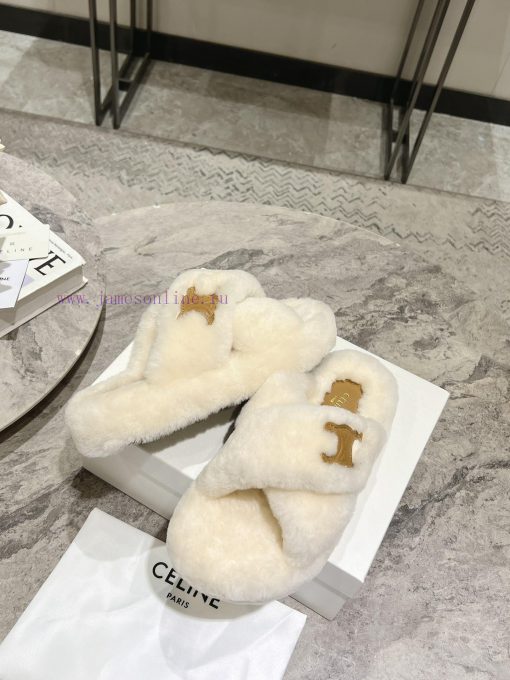 CELINE/Celine 𝟐𝟎 24/𝐒𝐒𝐧𝐞𝐰 Spring/Summer New Wool SlippersThis season's Celine made me love ieef1r3yu - Image 6