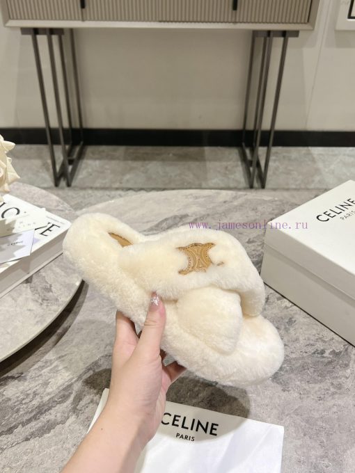 CELINE/Celine 𝟐𝟎 24/𝐒𝐒𝐧𝐞𝐰 Spring/Summer New Wool SlippersThis season's Celine made me love ieef1r3yu - Image 7