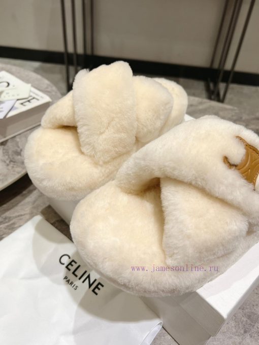 CELINE/Celine 𝟐𝟎 24/𝐒𝐒𝐧𝐞𝐰 Spring/Summer New Wool SlippersThis season's Celine made me love ieef1r3yu - Image 9