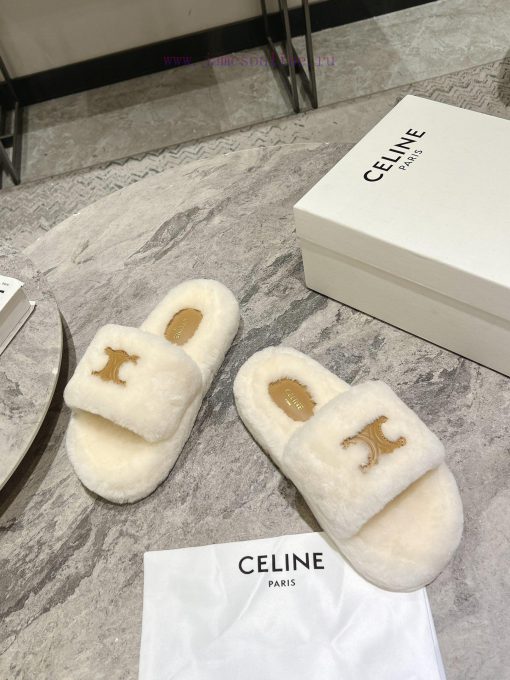 CELINE/Celine 𝟐𝟎 24/𝐒𝐒𝐧𝐞𝐰 Spring/Summer New Wool SlippersThis season's Celine made me love i5109ysrc - Image 3