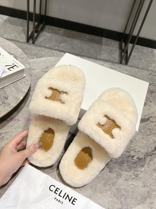 CELINE/Celine 𝟐𝟎 24/𝐒𝐒𝐧𝐞𝐰 Spring/Summer New Wool SlippersThis season's Celine made me love i5109ysrc - Image 6