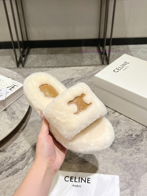 CELINE/Celine 𝟐𝟎 24/𝐒𝐒𝐧𝐞𝐰 Spring/Summer New Wool SlippersThis season's Celine made me love i5109ysrc - Image 7