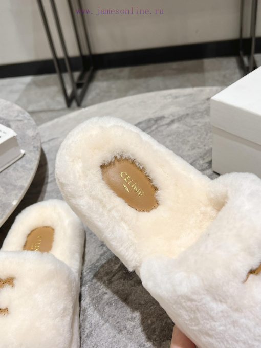 CELINE/Celine 𝟐𝟎 24/𝐒𝐒𝐧𝐞𝐰 Spring/Summer New Wool SlippersThis season's Celine made me love i5109ysrc - Image 8