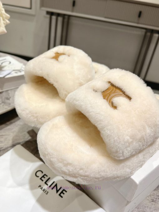 CELINE/Celine 𝟐𝟎 24/𝐒𝐒𝐧𝐞𝐰 Spring/Summer New Wool SlippersThis season's Celine made me love i5109ysrc - Image 10