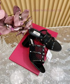 Top tier2024 Early Spring Fashion Show Update Valentino Striped Deep Mouth Half Drag/Flat/Hikuajpkoz