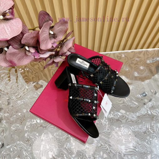 Top tier2024 Early Spring Fashion Show Update Valentino Striped Deep Mouth Half Drag/Flat/Hikuajpkoz