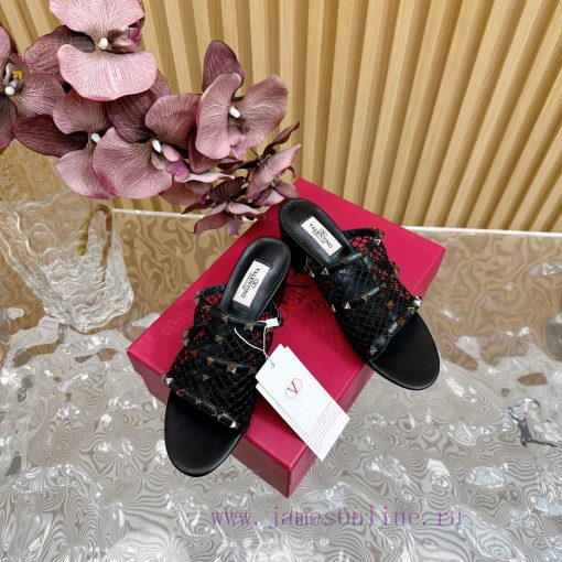 Top tier2024 Early Spring Fashion Show Update Valentino Striped Deep Mouth Half Drag/Flat/Hikuajpkoz - Image 5