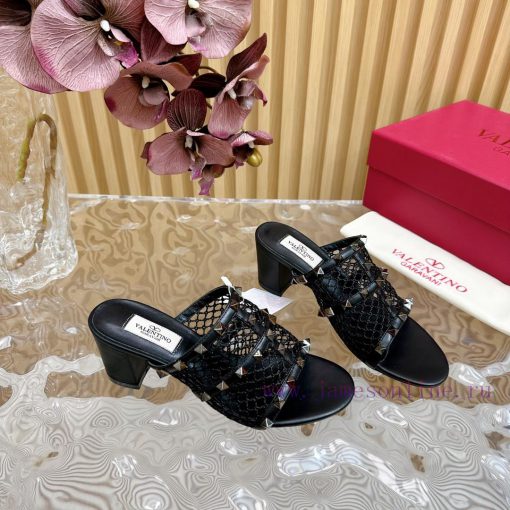 Top tier2024 Early Spring Fashion Show Update Valentino Striped Deep Mouth Half Drag/Flat/Hikuajpkoz - Image 10