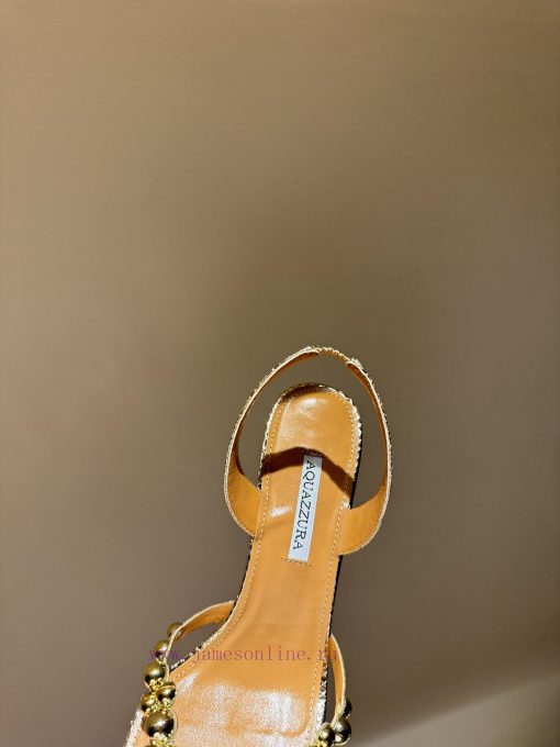 The mostAQUAZURA Big Pineapple Pearl Decorative High Heels2024 spring/summer rhinestone deco32em3cbs - Image 6