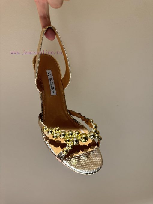 The mostAQUAZURA Big Pineapple Pearl Decorative High Heels2024 spring/summer rhinestone deco32em3cbs - Image 9