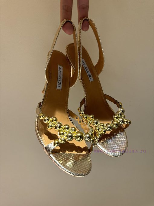 The mostAQUAZURA Big Pineapple Pearl Decorative High Heels2024 spring/summer rhinestone deco32em3cbs - Image 10