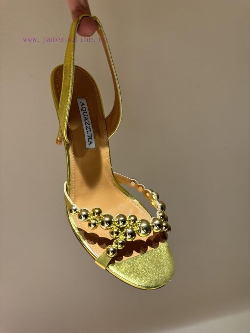 The mostAQUAZURA Big Pineapple Pearl Decorative High Heels2024 spring/summer rhinestone decoe7c4fkgo - Image 9