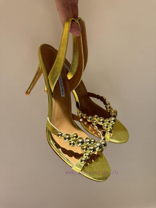 The mostAQUAZURA Big Pineapple Pearl Decorative High Heels2024 spring/summer rhinestone decoe7c4fkgo - Image 11