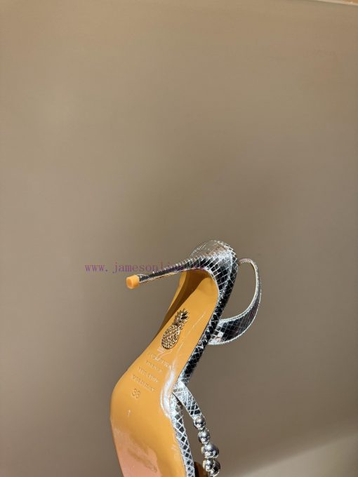 The mostAQUAZURA Big Pineapple Pearl Decorative High Heels2024 spring/summer rhinestone deco0vqarxq9 - Image 8