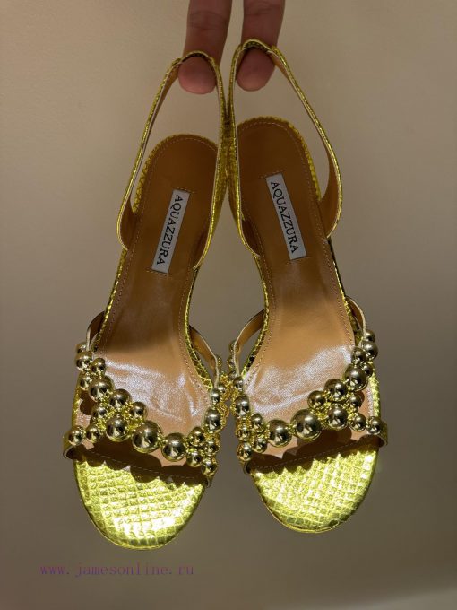 The mostAQUAZURA Big Pineapple Pearl Decorative High Heels2024 spring/summer rhinestone decoh026mmo2 - Image 10