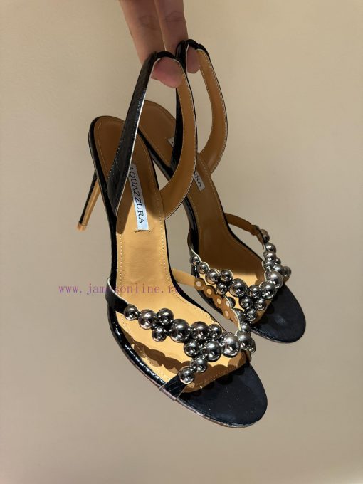 The mostAQUAZURA Big Pineapple Pearl Decorative High Heels2024 spring/summer rhinestone deconof2wpab - Image 11