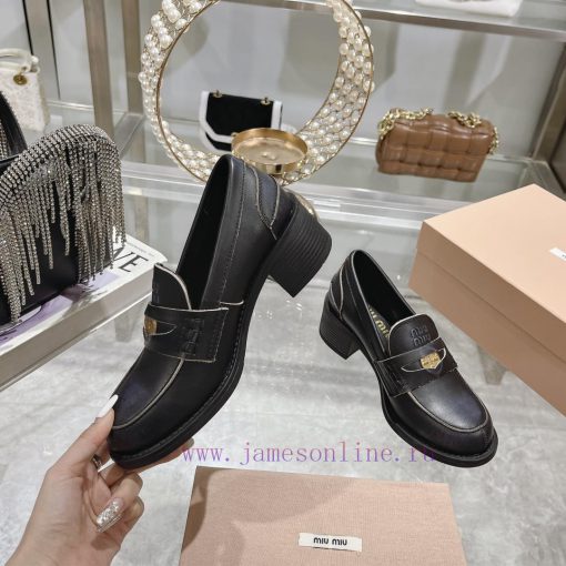 24 Autumn/Winter New Collection: Changmiumiu's newly released high-heeled coin loafers are hqe7ytgr3 - Image 5