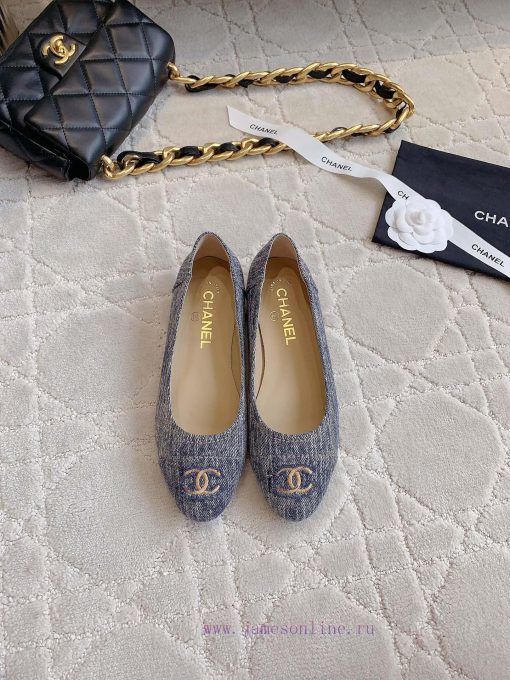 Chanel classic denim ballet flat shoes upgraded denim fabric, simple and high-end, super fas9h2wdyjv - Image 2