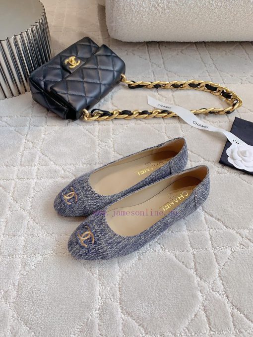 Chanel classic denim ballet flat shoes upgraded denim fabric, simple and high-end, super fas9h2wdyjv - Image 3